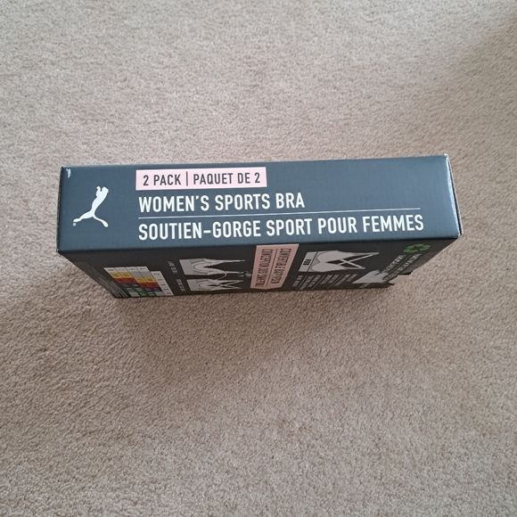 New! Puma 2 pack Seamless Sports Bras Medium Grey Black Convertible NWT - Picture 12 of 13